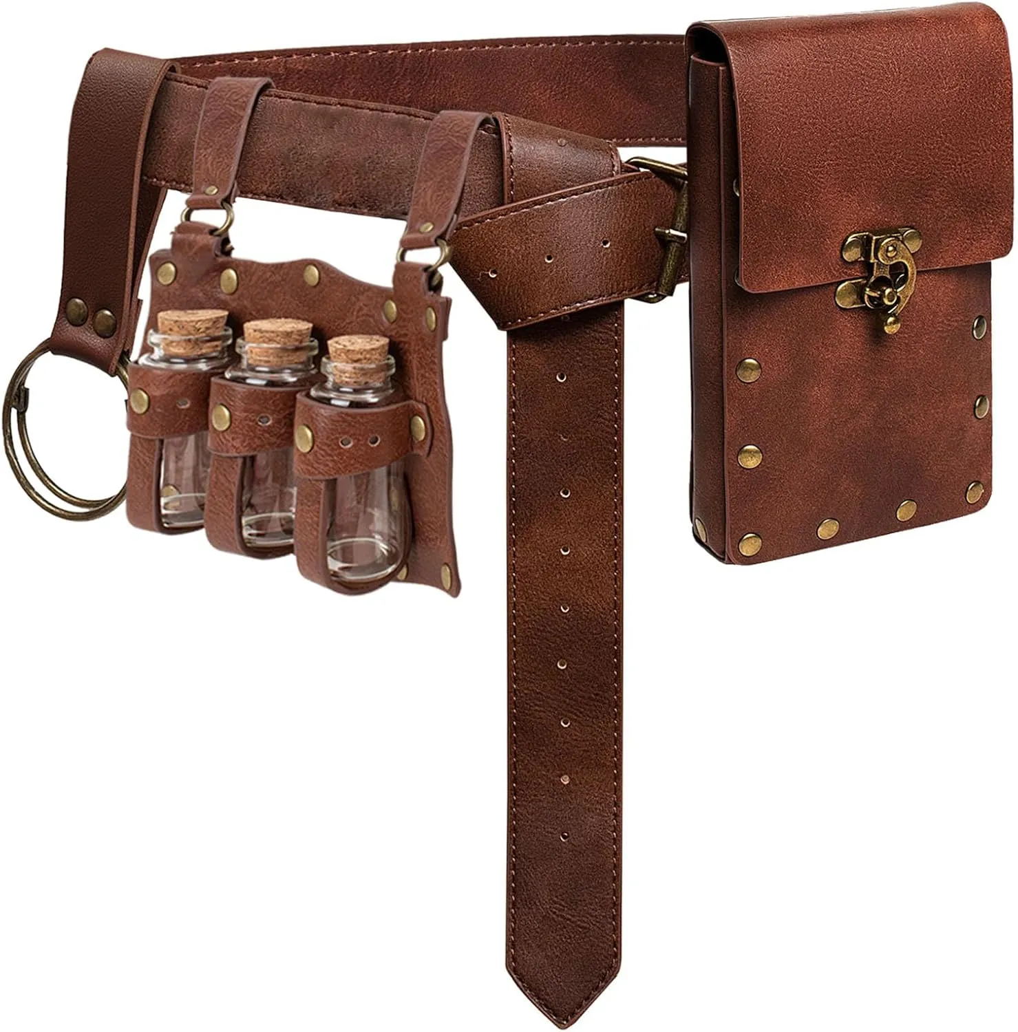 Renaissance Costume Accessories Casual Belt Pouch Fanny Pack Potion Bottle Skirt Hike Set Medieval Festival Halloween