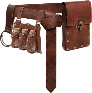 Renaissance Costume Accessories Casual Belt Pouch Fanny Pack Potion Bottle Skirt Hike Set Medieval Festival Halloween