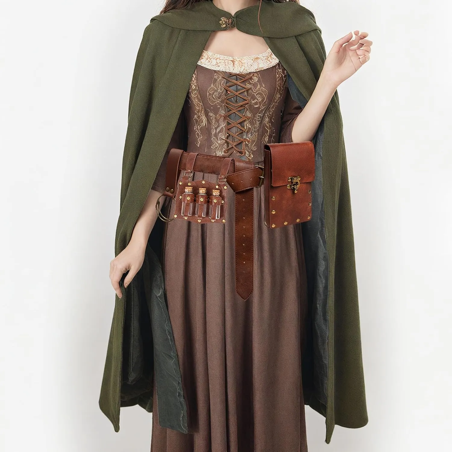 Renaissance Costume Accessories Casual Belt Pouch Fanny Pack Potion Bottle Skirt Hike Set Medieval Festival Halloween