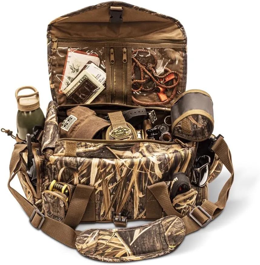 Rig'Em Right Waterfowl Standard Shell Shocker Duck Hunting Blind Bag with Sunglasses Case, Drink Holder, Ammo Compartment and More