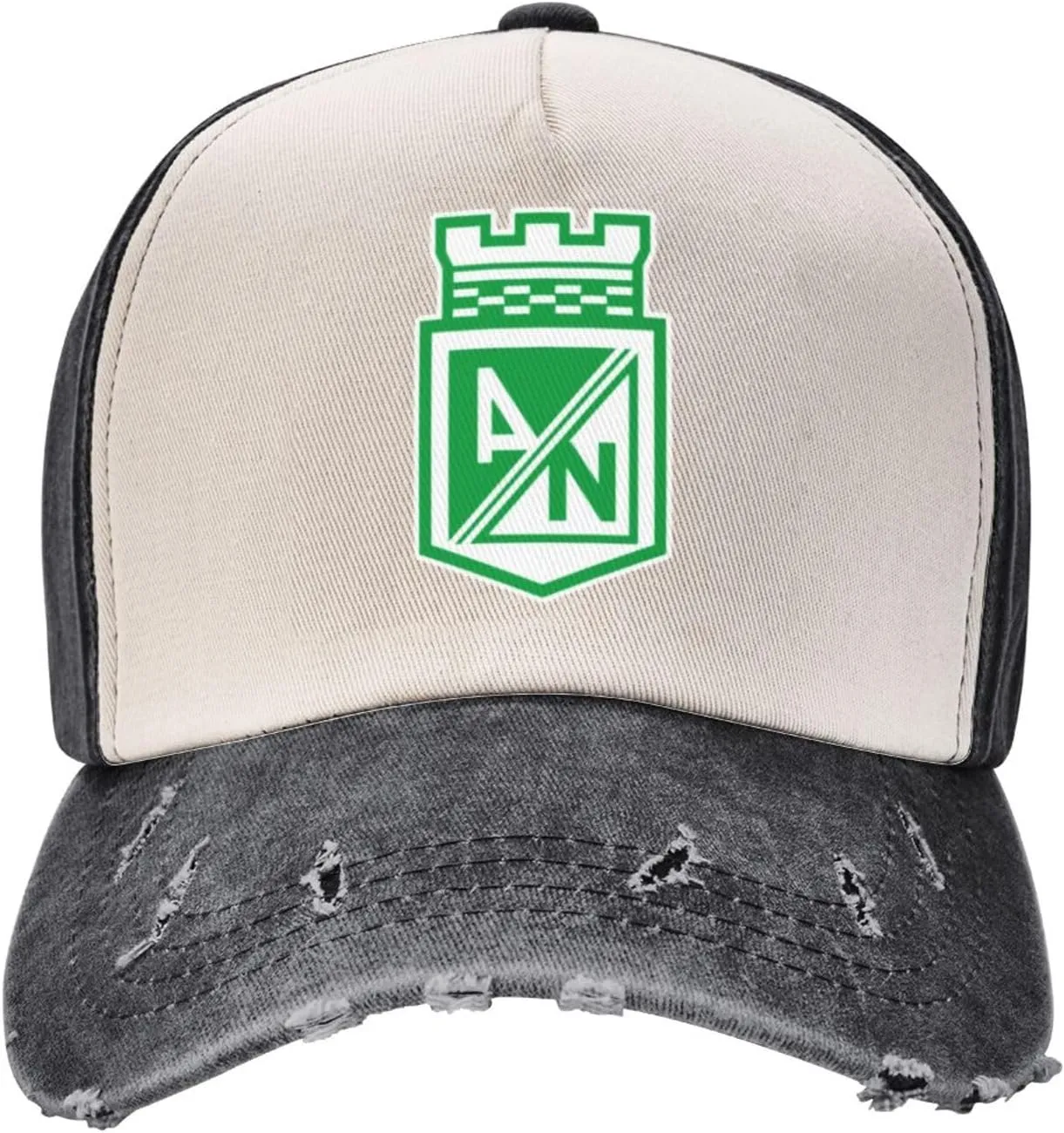 Rionegro Águilas Washed Cowboy Baseball Cap Denim Hat Snapback Hat Black and White Cap for Men Women