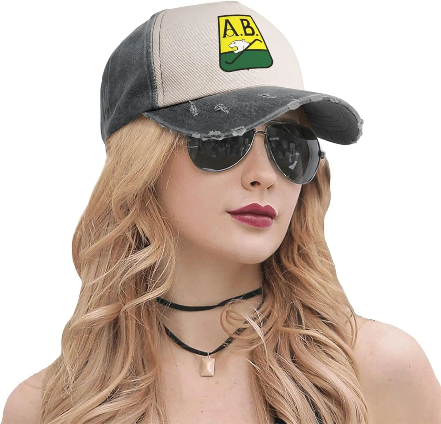 Rionegro Águilas Washed Cowboy Baseball Cap Denim Hat Snapback Hat Black and White Cap for Men Women
