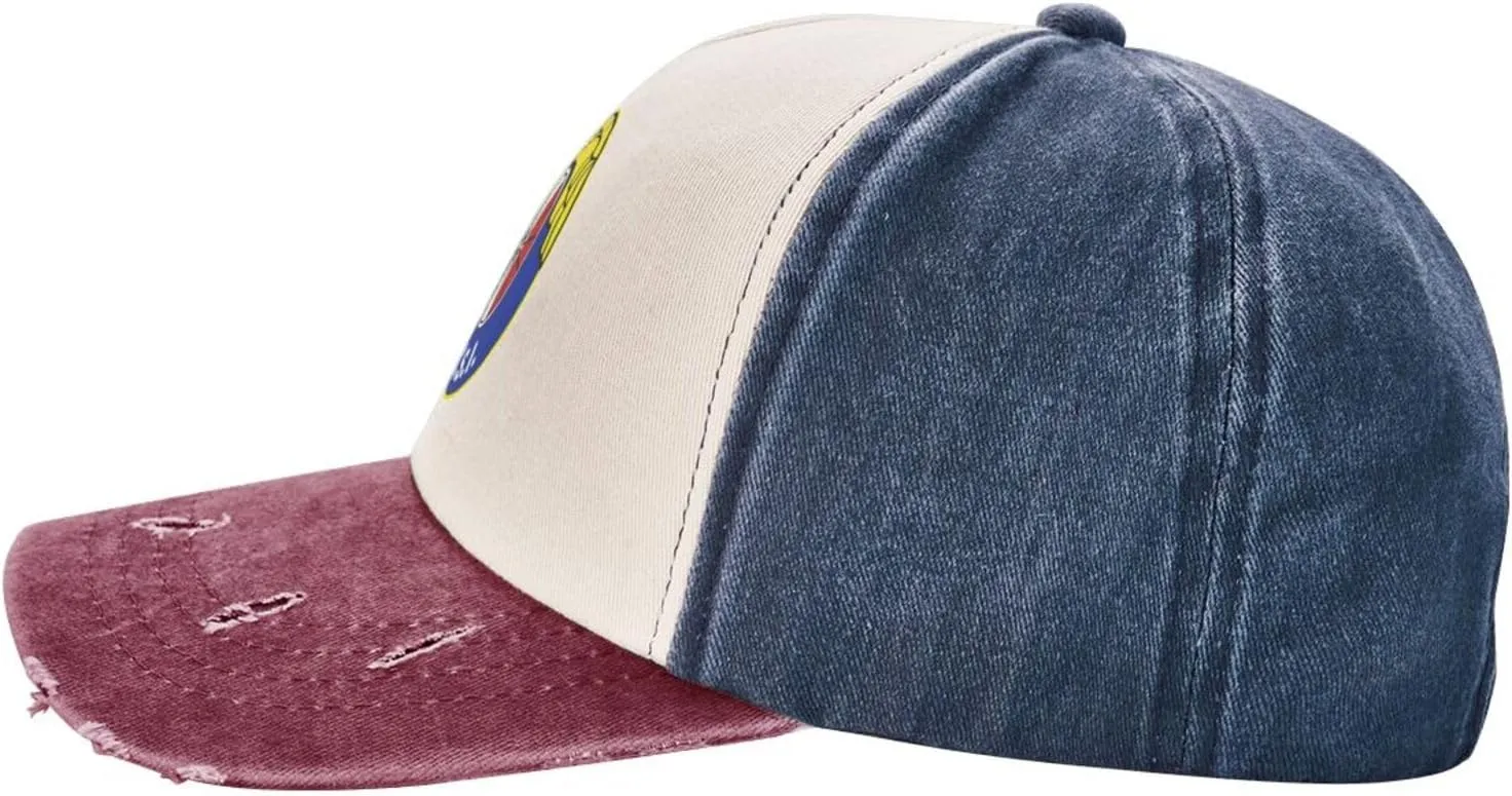 Rionegro Águilas Washed Cowboy Baseball Cap Denim Hat Snapback Hat Navy and Red Cap for Men Women