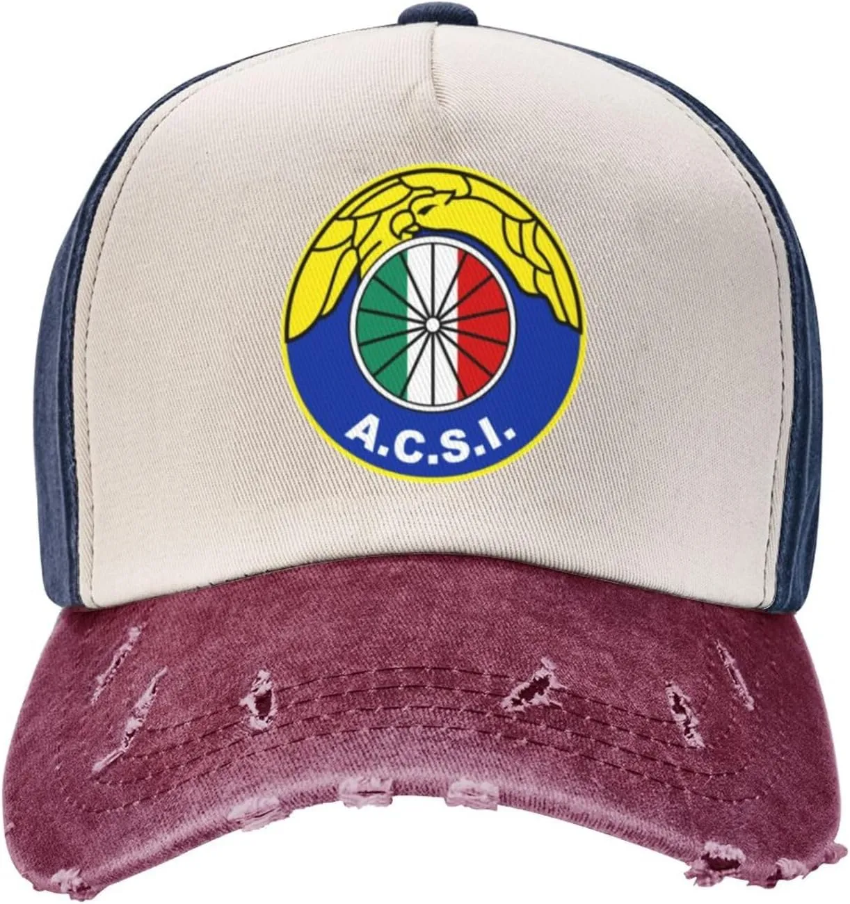 Rionegro Águilas Washed Cowboy Baseball Cap Denim Hat Snapback Hat Navy and Red Cap for Men Women