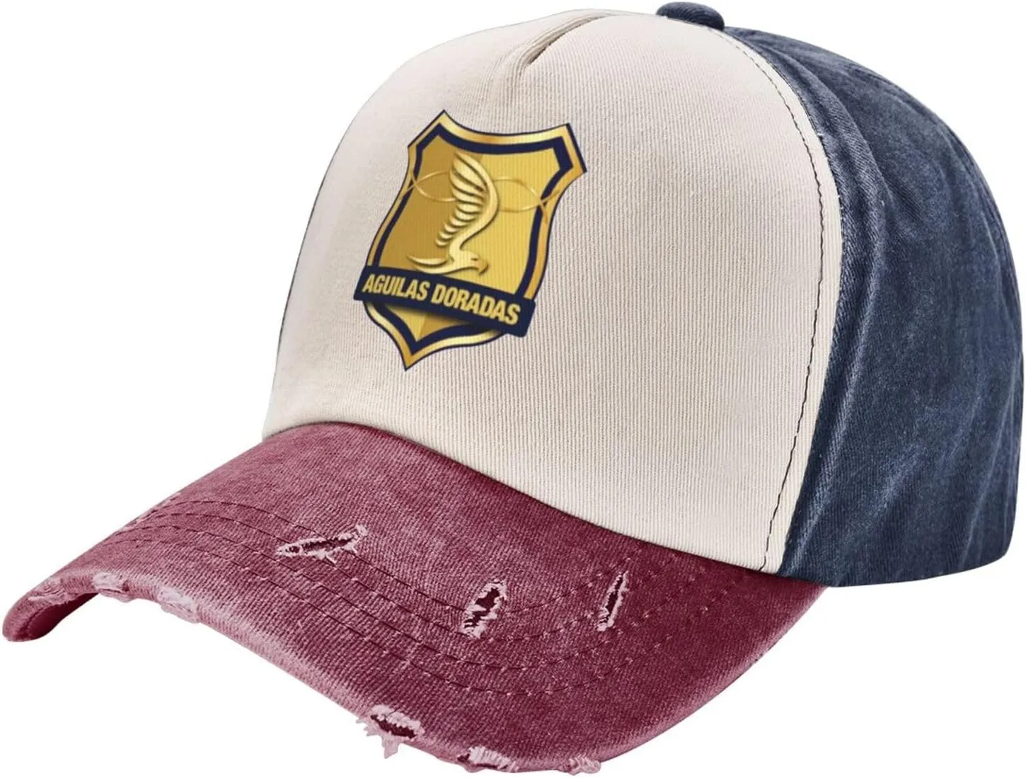 Rionegro Águilas Washed Cowboy Baseball Cap Denim Hat Snapback Hat Navy and Red Cap for Men Women