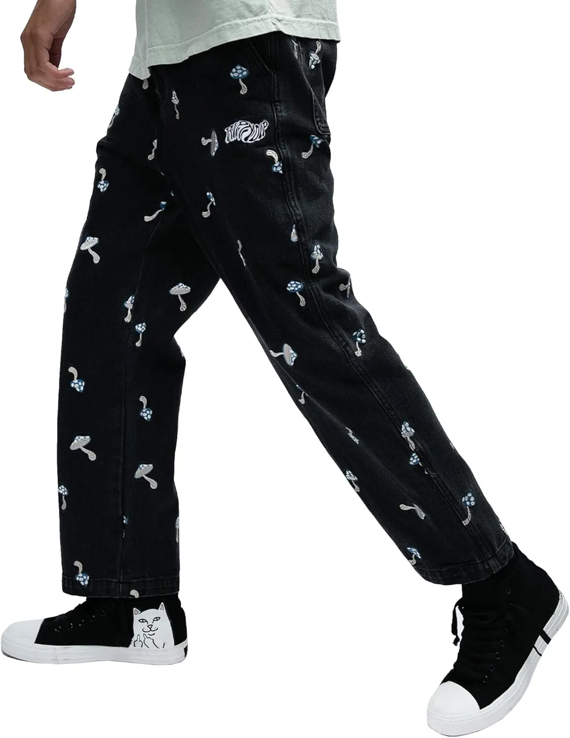 RIPNDIP Euphoria Wide Leg Denim Pants (Black Wash)