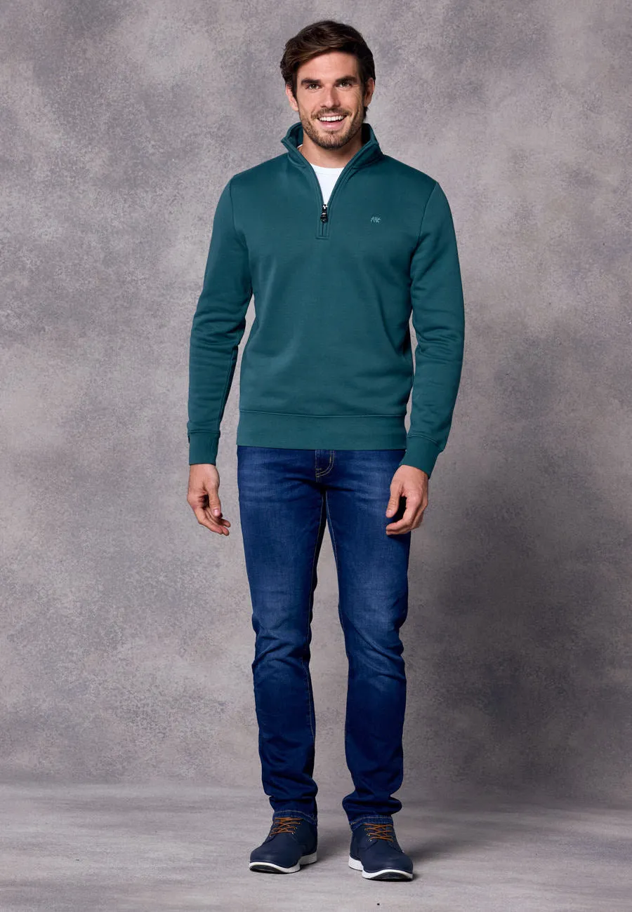 Rivet & Denim 1/4 Zip Flux Knit | Aqua