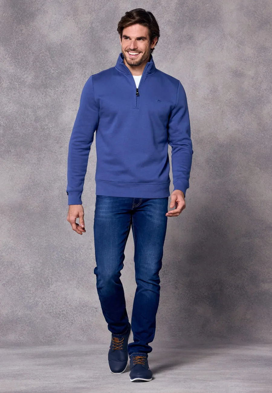 Rivet & Denim 1/4 Zip Flux Knit | Steel