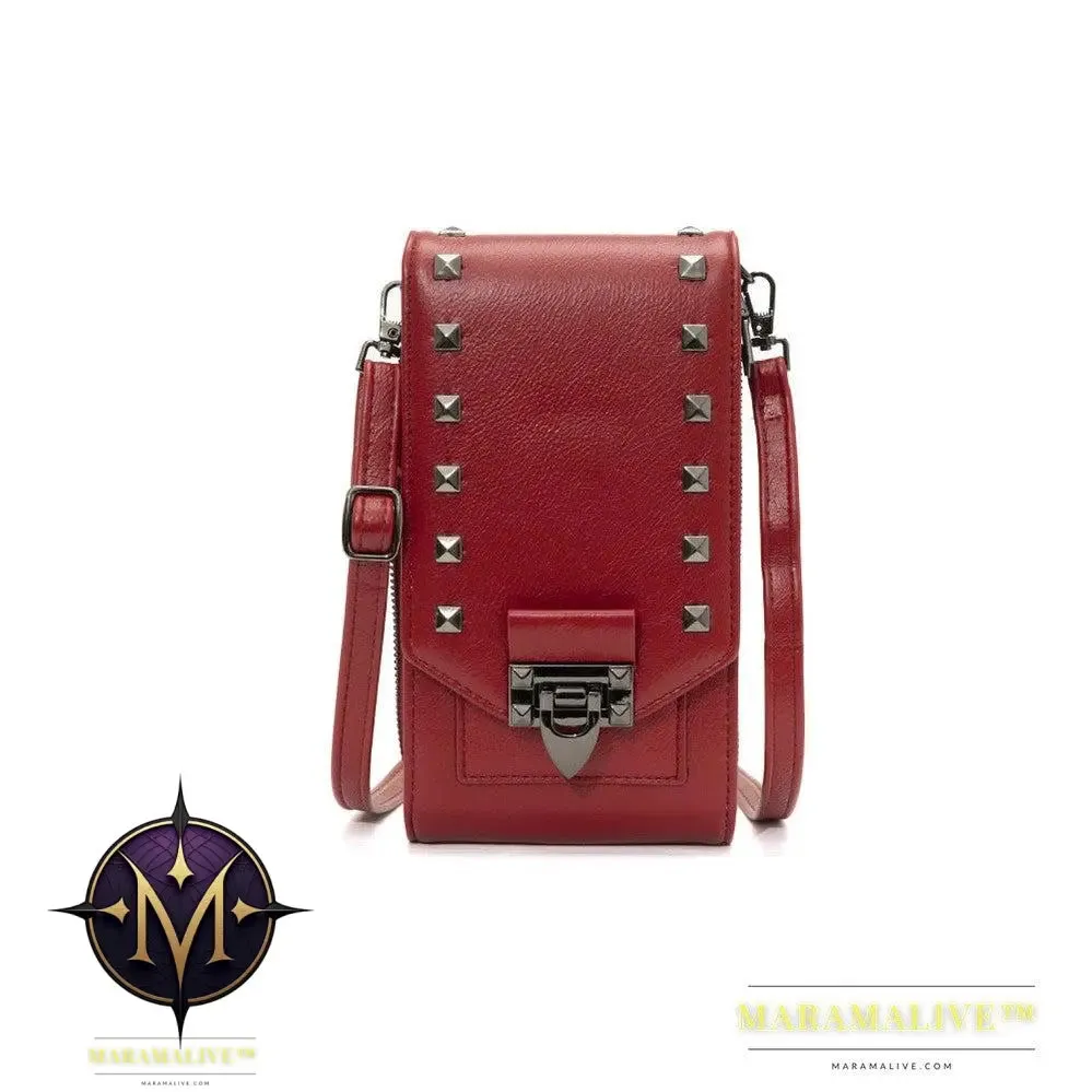 Rivet Design Shoulder Bags Mobile Phone Handbag Solid Color Crossbody Bags Women
