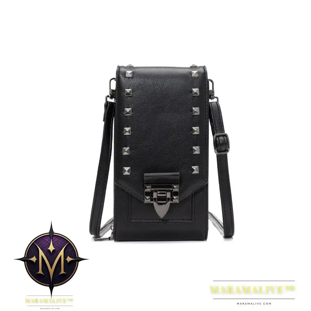 Rivet Design Shoulder Bags Mobile Phone Handbag Solid Color Crossbody Bags Women