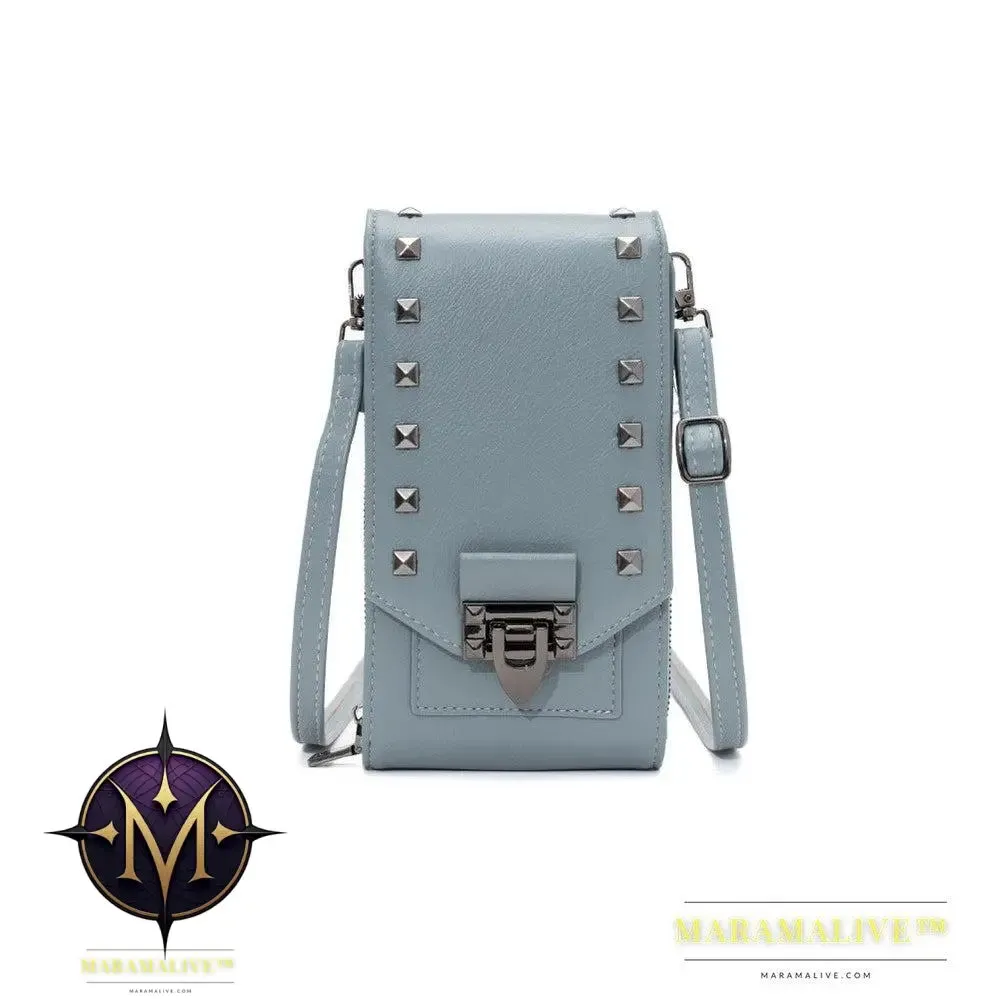 Rivet Design Shoulder Bags Mobile Phone Handbag Solid Color Crossbody Bags Women