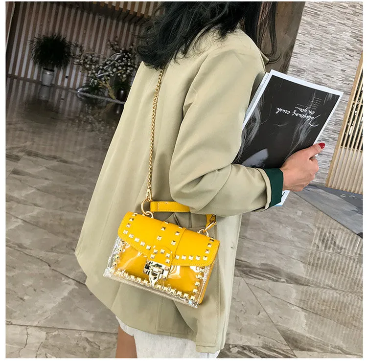 Rivet Transparent Crossbody Bags HB0914