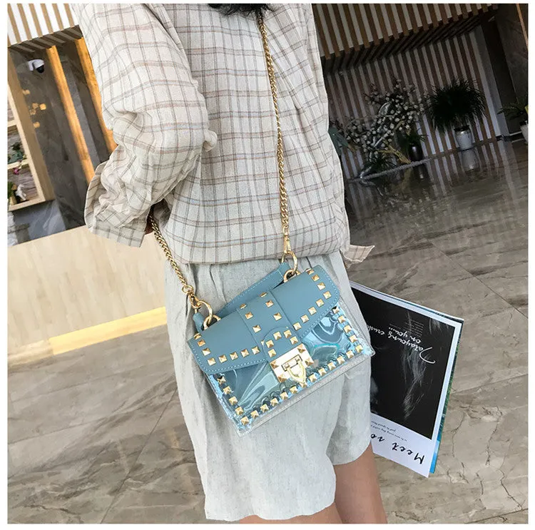 Rivet Transparent Crossbody Bags HB0914