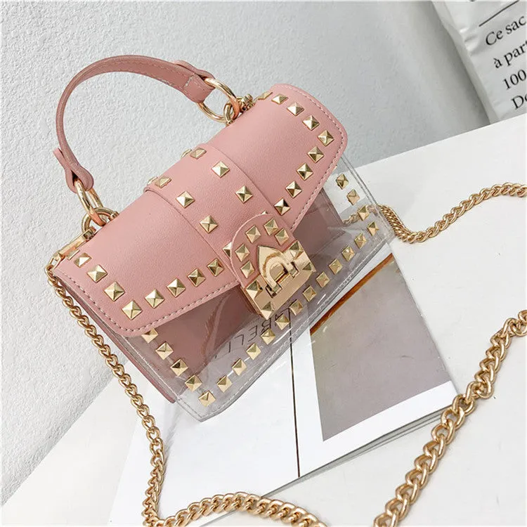 Rivet Transparent Crossbody Bags HB0914