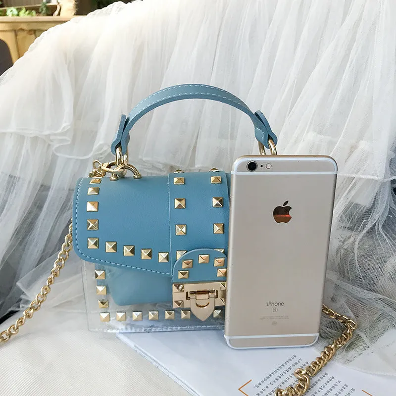Rivet Transparent Crossbody Bags HB0914