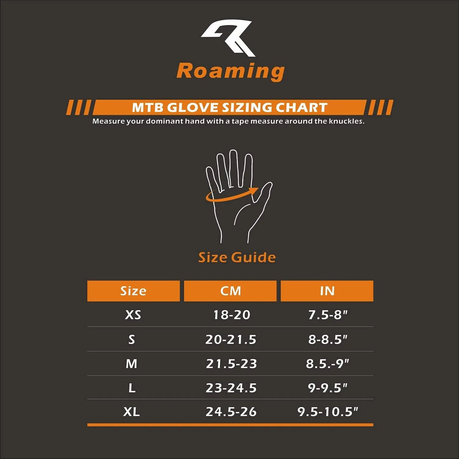 Roaming Mountain Bike Gloves for Dirty Bike BMX Trail Cross Racing Improve Control and Bar Feel