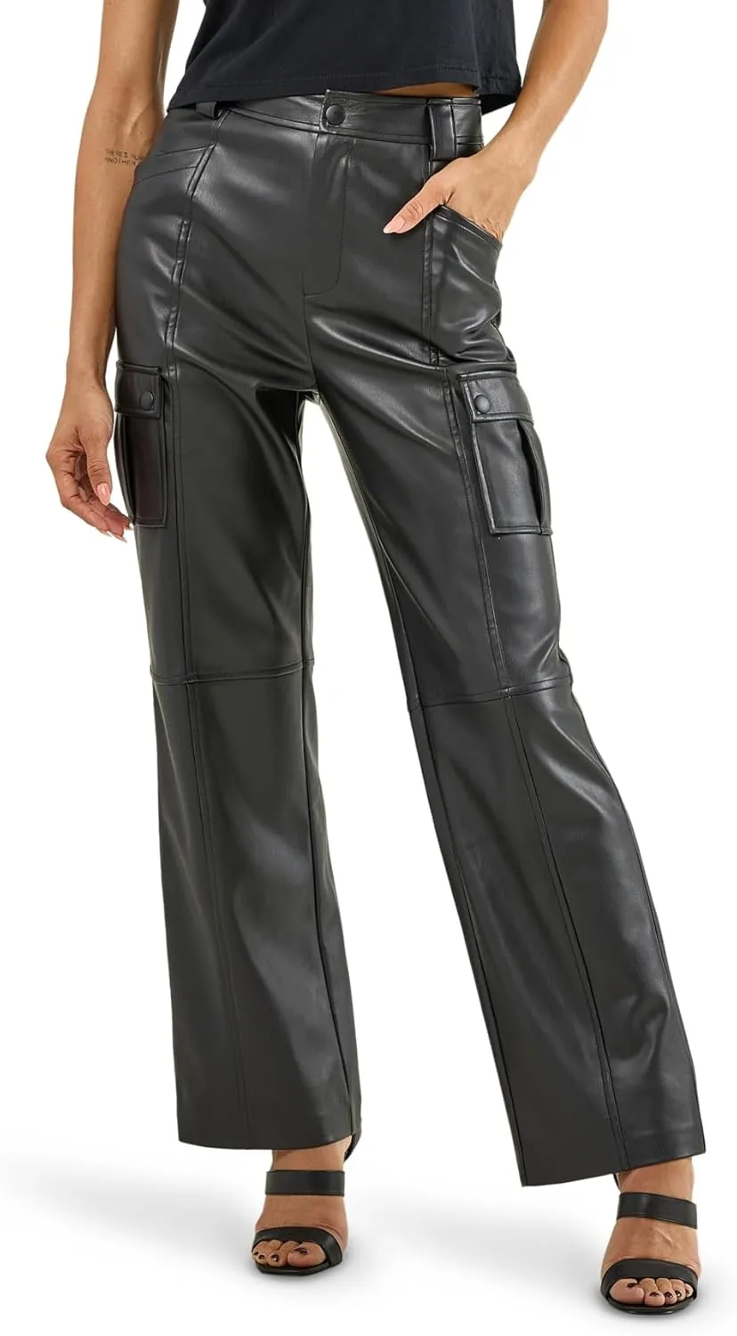 Rock & Republic Women's Vegan Leather Cargo Pant