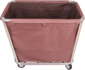 Rolling Cart for Cleaning Supplies Overall Welding Thickened Steel Pipe, Large Laundry Basket with Wheels Oxford Cloth Bag with 6in Universal Mobile Wheels(Brown)