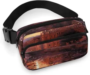 Rome Sunset Waist Bag for for Women Cross Body Bag for Men Lightweight Belt Bag for Travel Sports