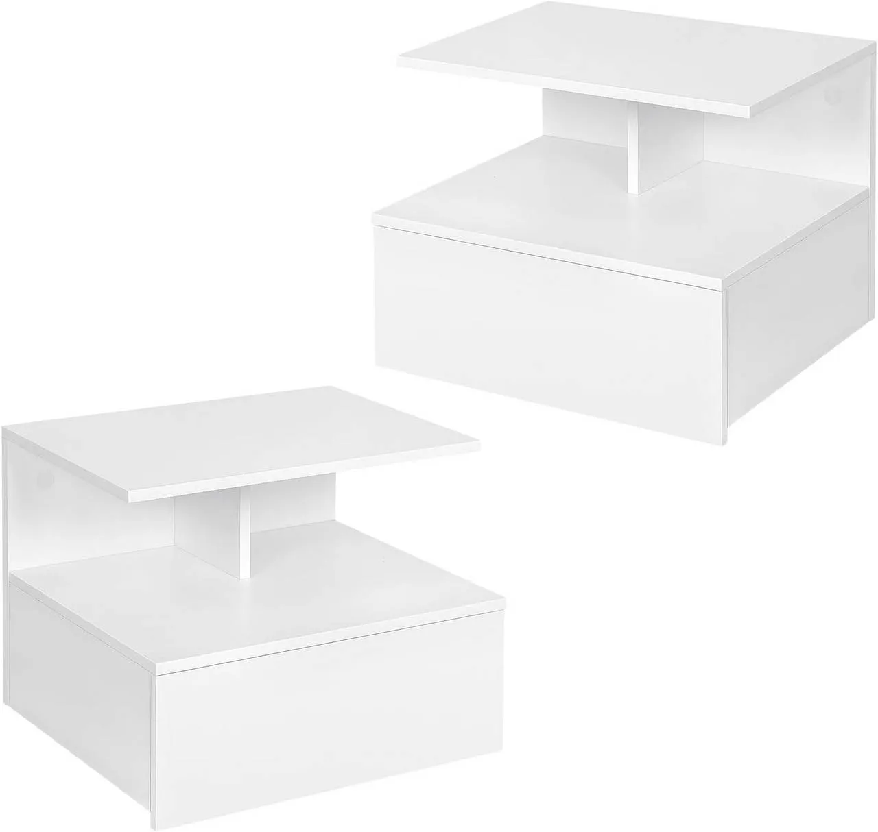 Rootz Wall-Mounted Bedside Table - Floating Nightstand - Scandinavian Side Table - E1 Wood Material - 40cm x 31cm x 35cm