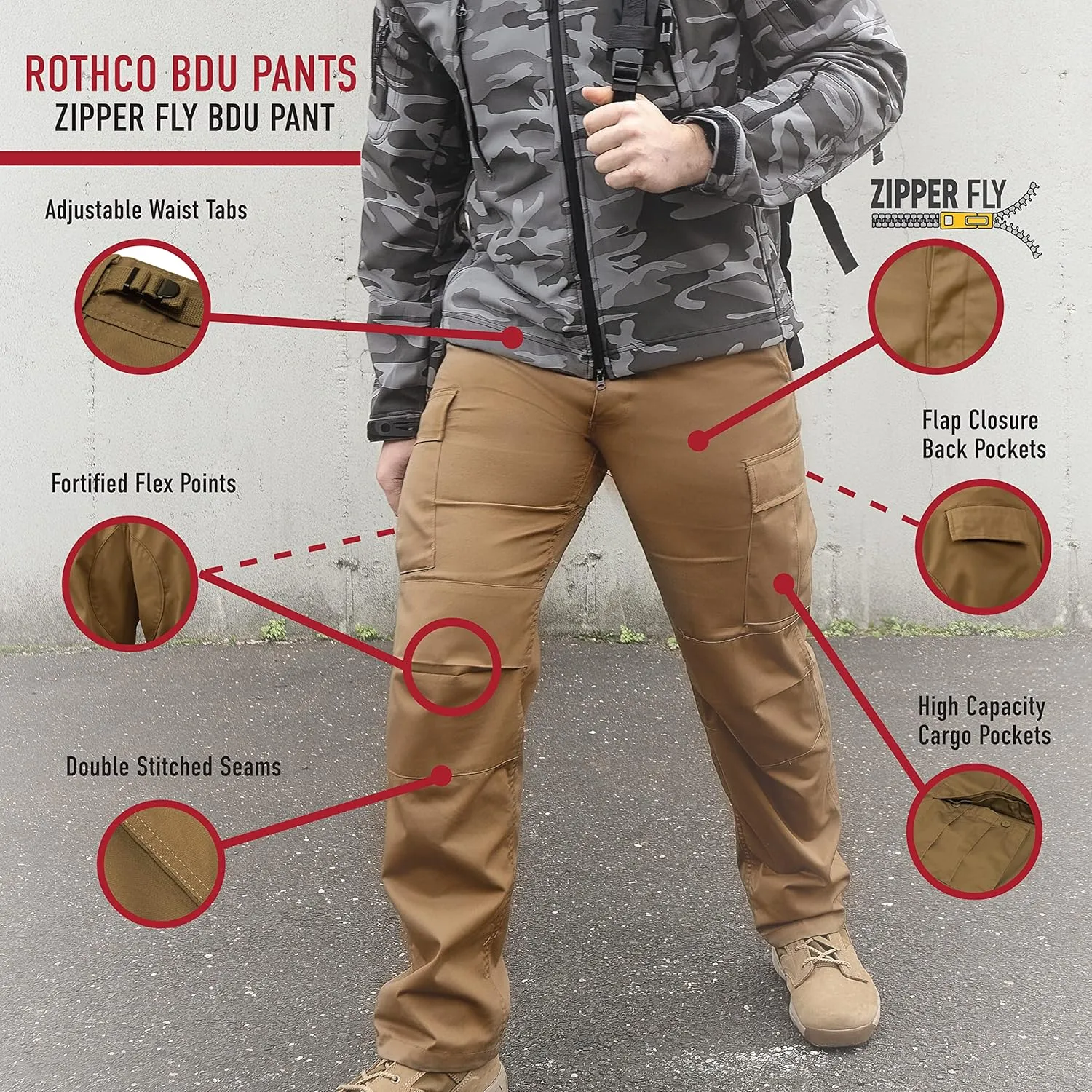 Rothco Relaxed Fit Zipper Fly BDU Pant