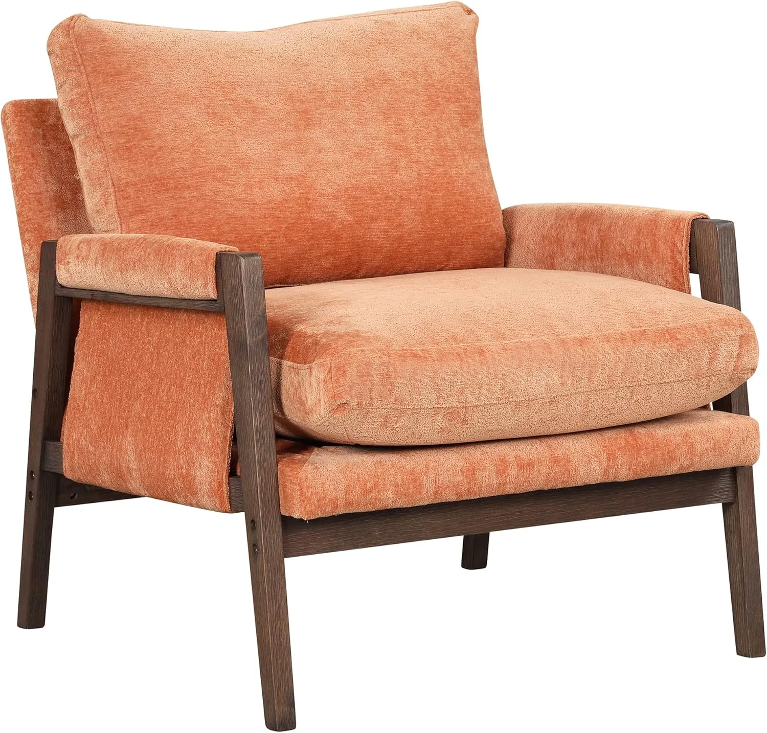 Roundhill Furniture Kelly Velvet Accent Armchair, Orange
