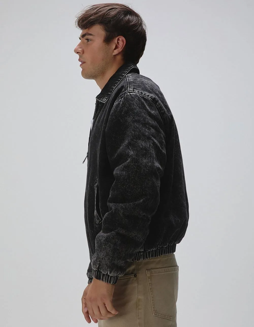 Rsq Mens Washed Cropped Denim Jacket