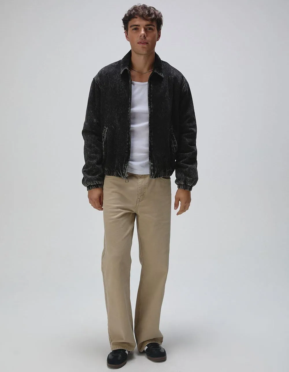 Rsq Mens Washed Cropped Denim Jacket