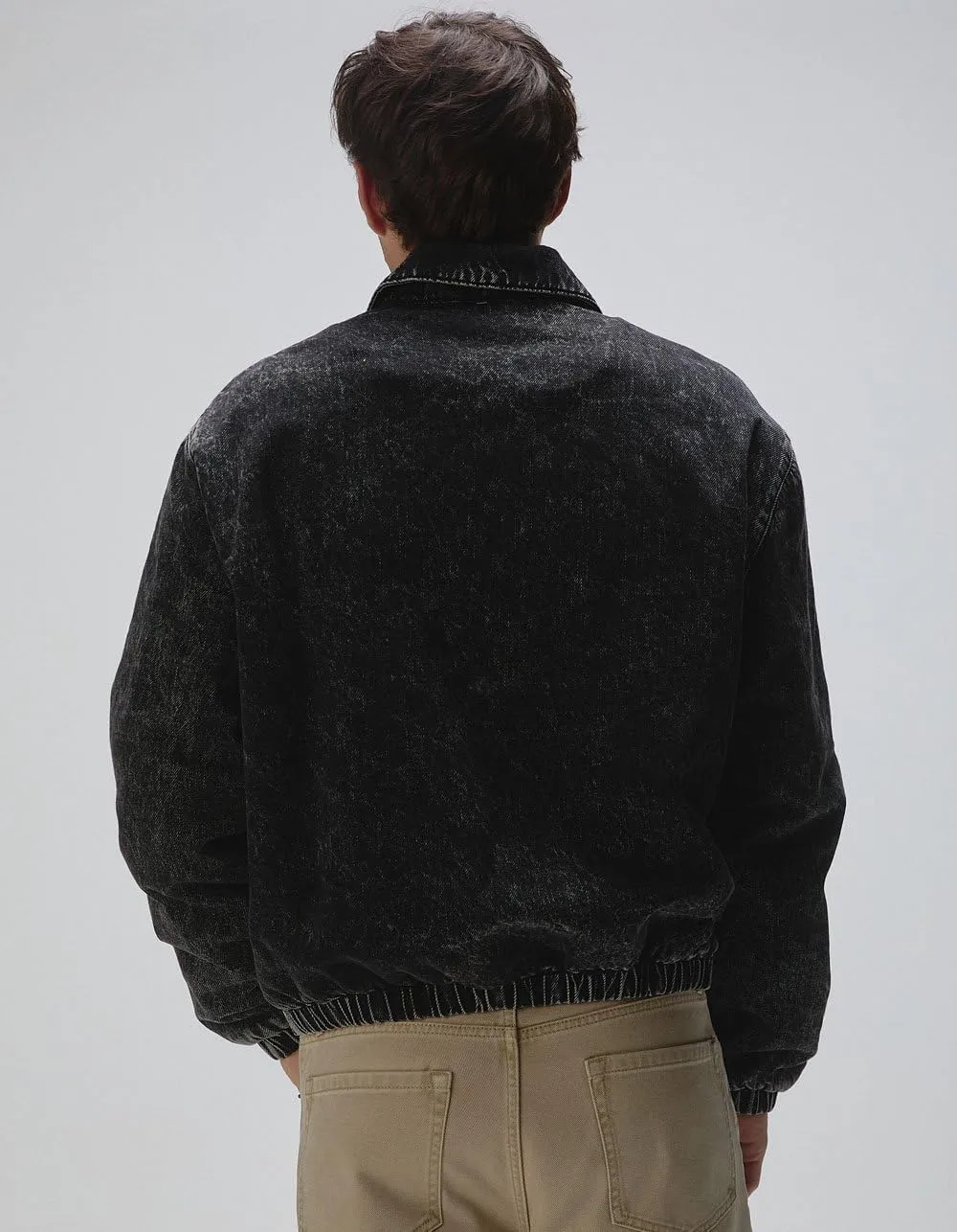 Rsq Mens Washed Cropped Denim Jacket