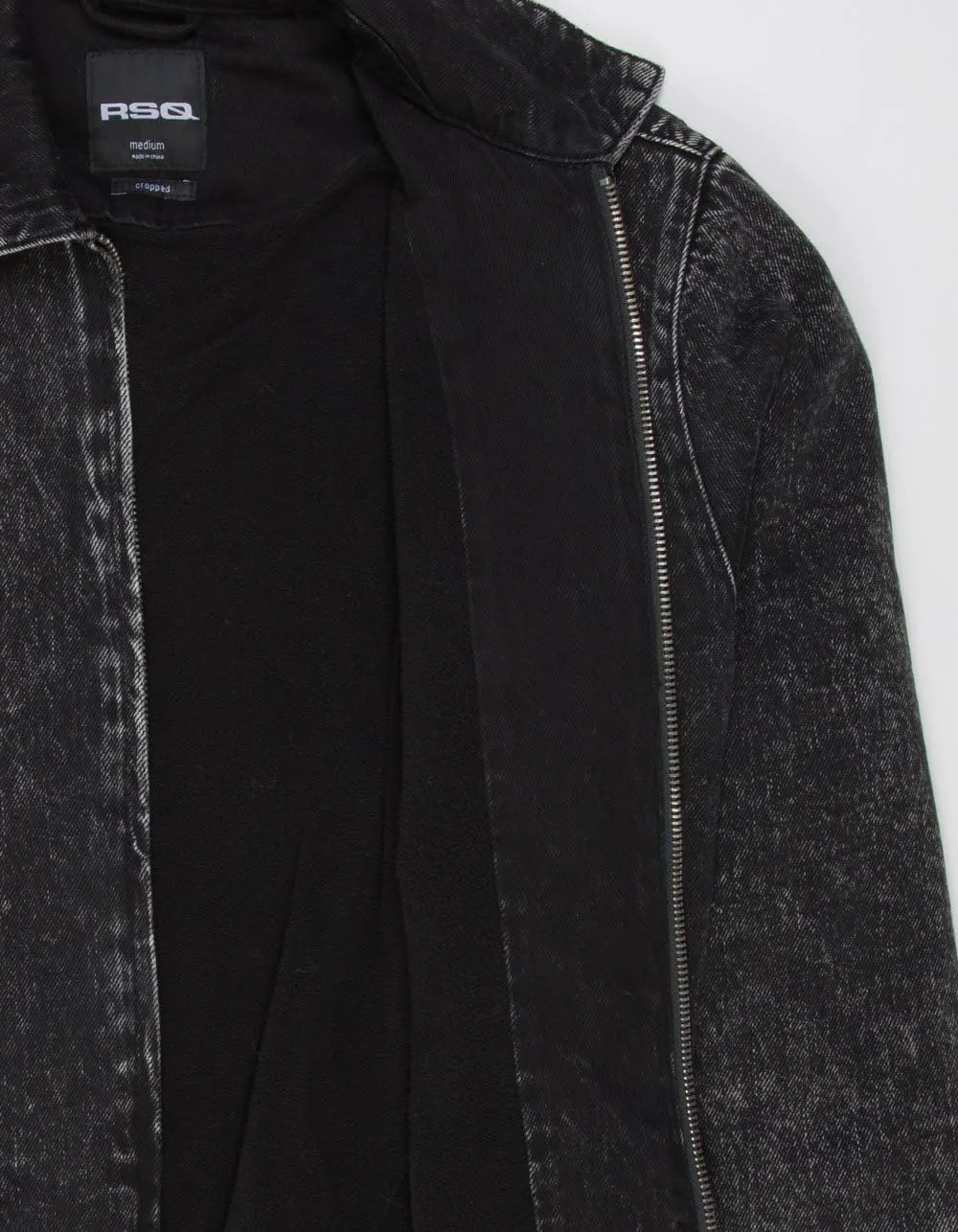 Rsq Mens Washed Cropped Denim Jacket