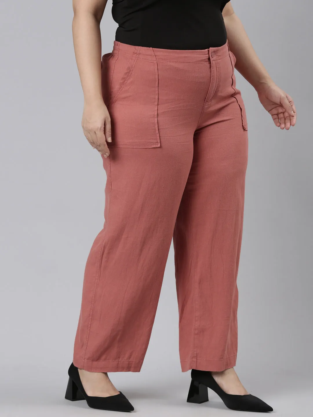 Rust Linen Cargo Pants