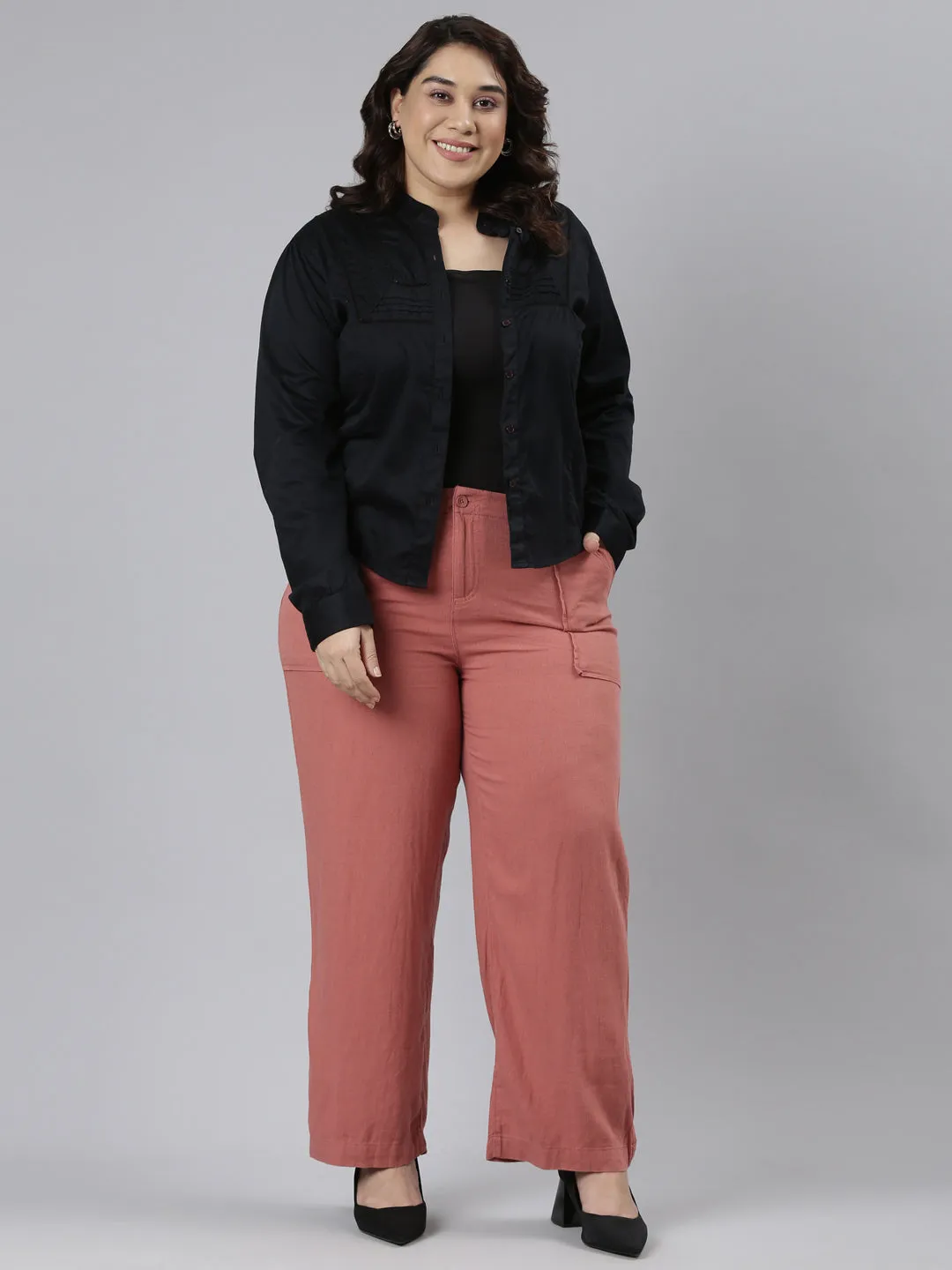 Rust Linen Cargo Pants