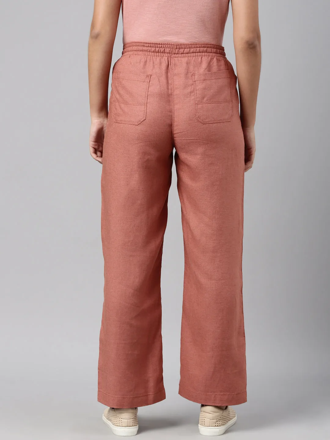 Rust Linen Cargo Pants