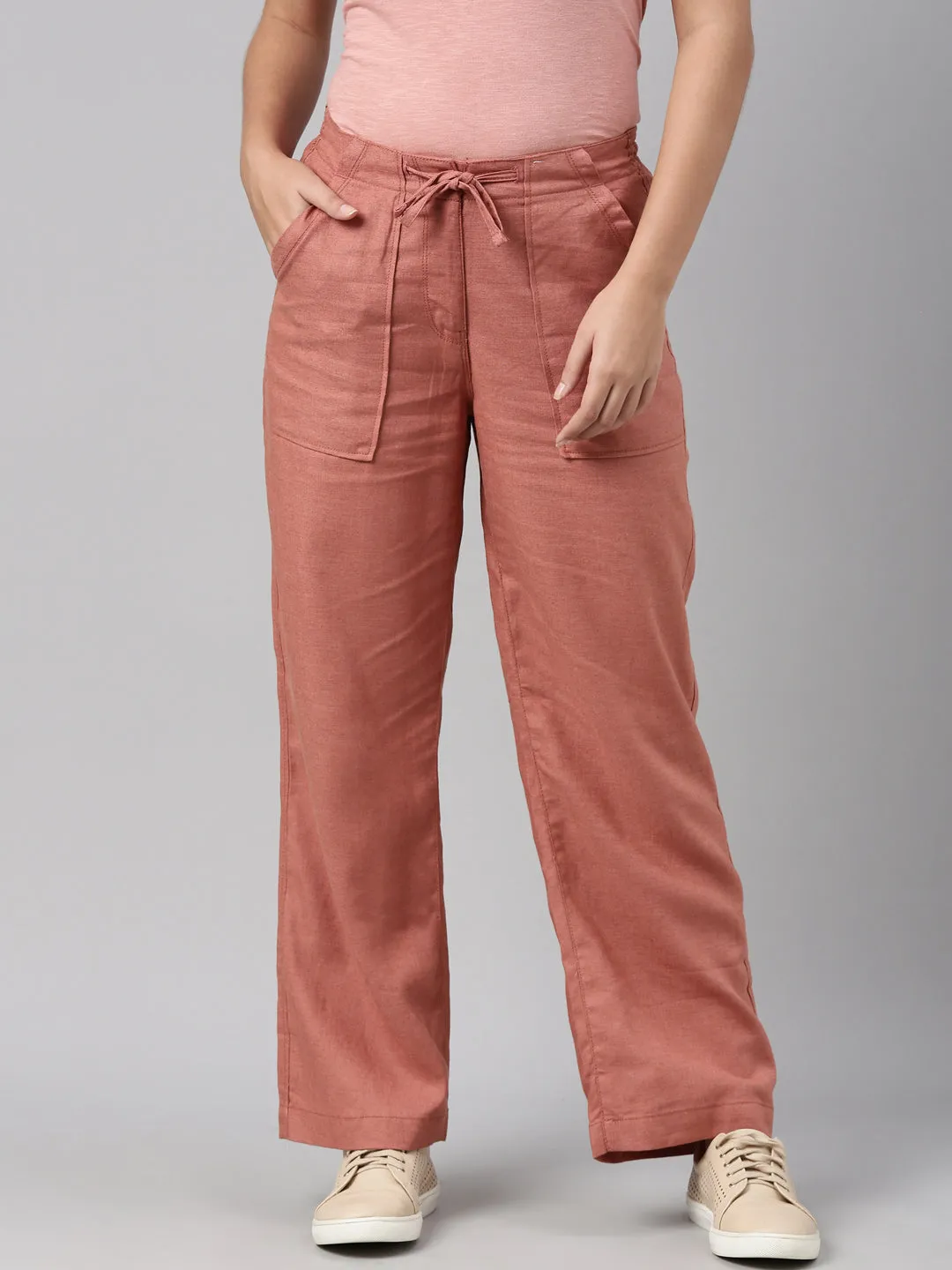 Rust Linen Cargo Pants