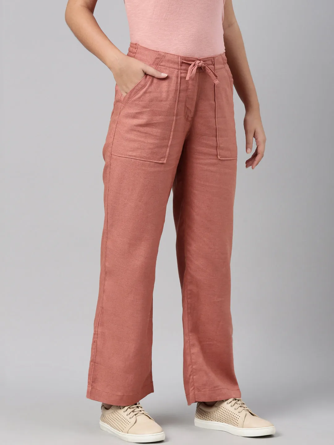 Rust Linen Cargo Pants