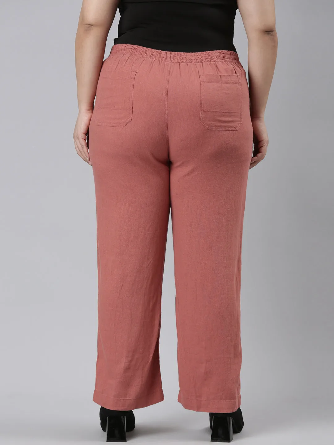 Rust Linen Cargo Pants