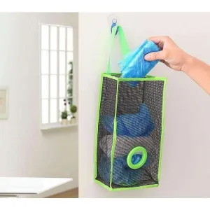 Rynx | Hanging Mesh Waste Bag Organizer Dispenser Reusable Shopping Bag Holder Wall Mount Kitchen Net Waste Bag Storage