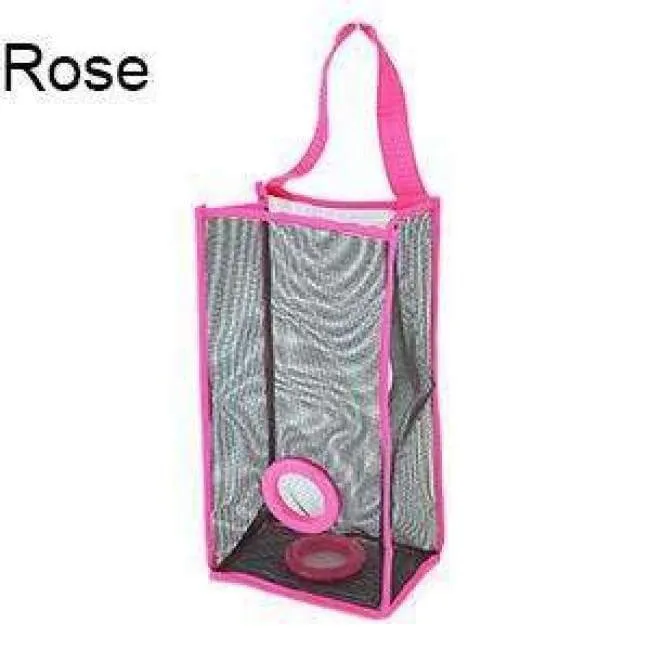 Rynx | Hanging Mesh Waste Bag Organizer Dispenser Reusable Shopping Bag Holder Wall Mount Kitchen Net Waste Bag Storage