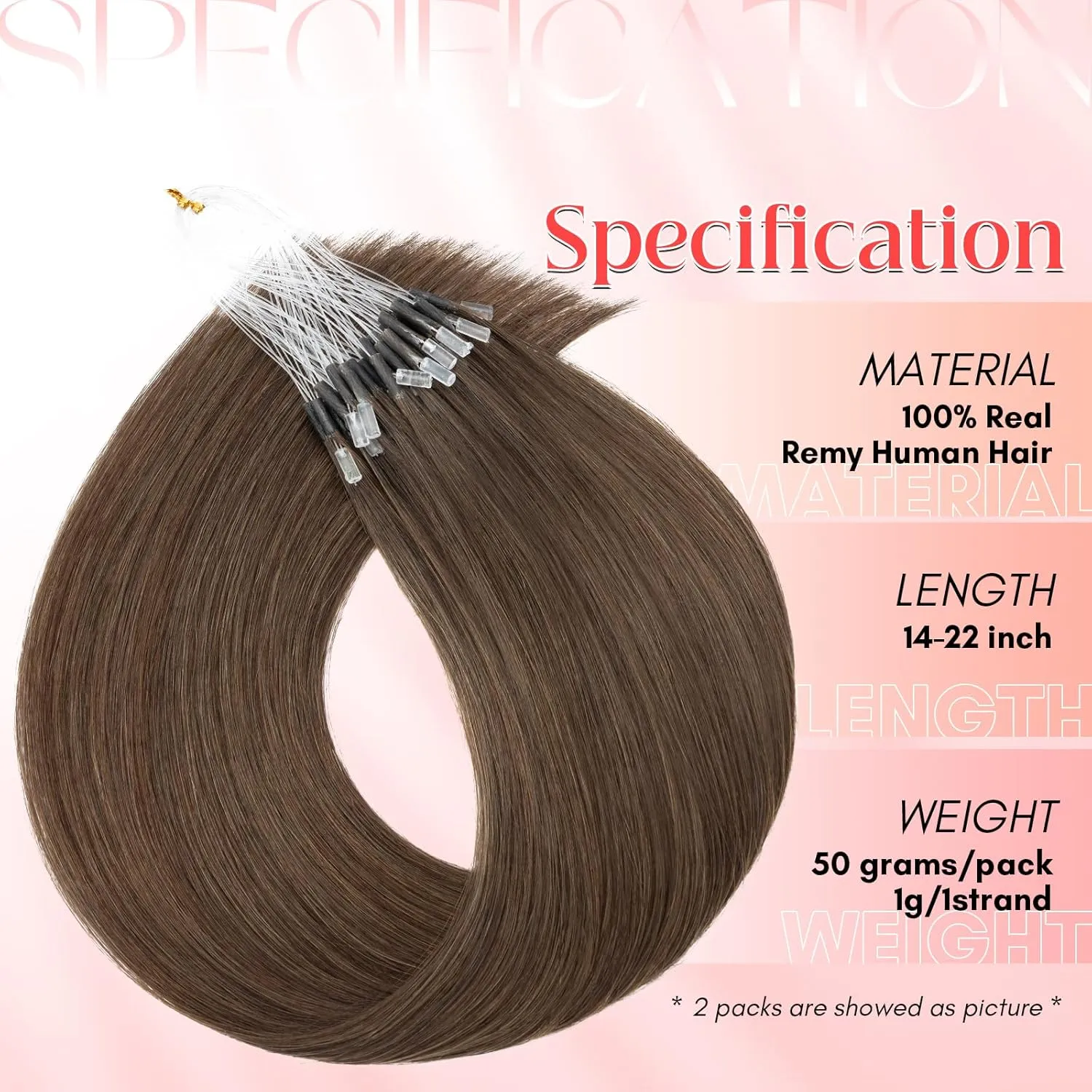 S-noilite U Tip Hair Extensions 100% Real Remy Human Hair Upgraded Micro Ring K Tip Extensions Pre Bonded Keratin Hair Extensions 50g/50 Stands 16 Inch Dark Brown