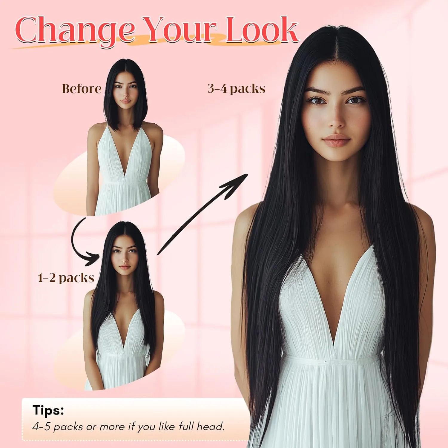 S-noilite U Tip Hair Extensions 100% Real Remy Human Hair Upgraded Micro Ring K Tip Extensions Pre Bonded Nail Tip Keratin Hair Extensions 50g/50 Stands 16 Inch Jet Black