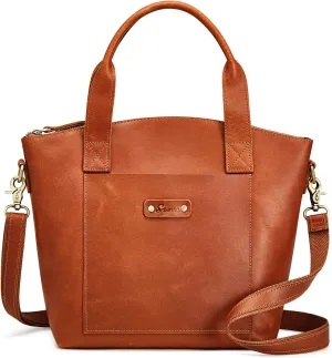 S-ZONE Genuine Leather Satchel Bags for Women Crossbody Tote Top-Handle Handbags Shoulder Purse Medium