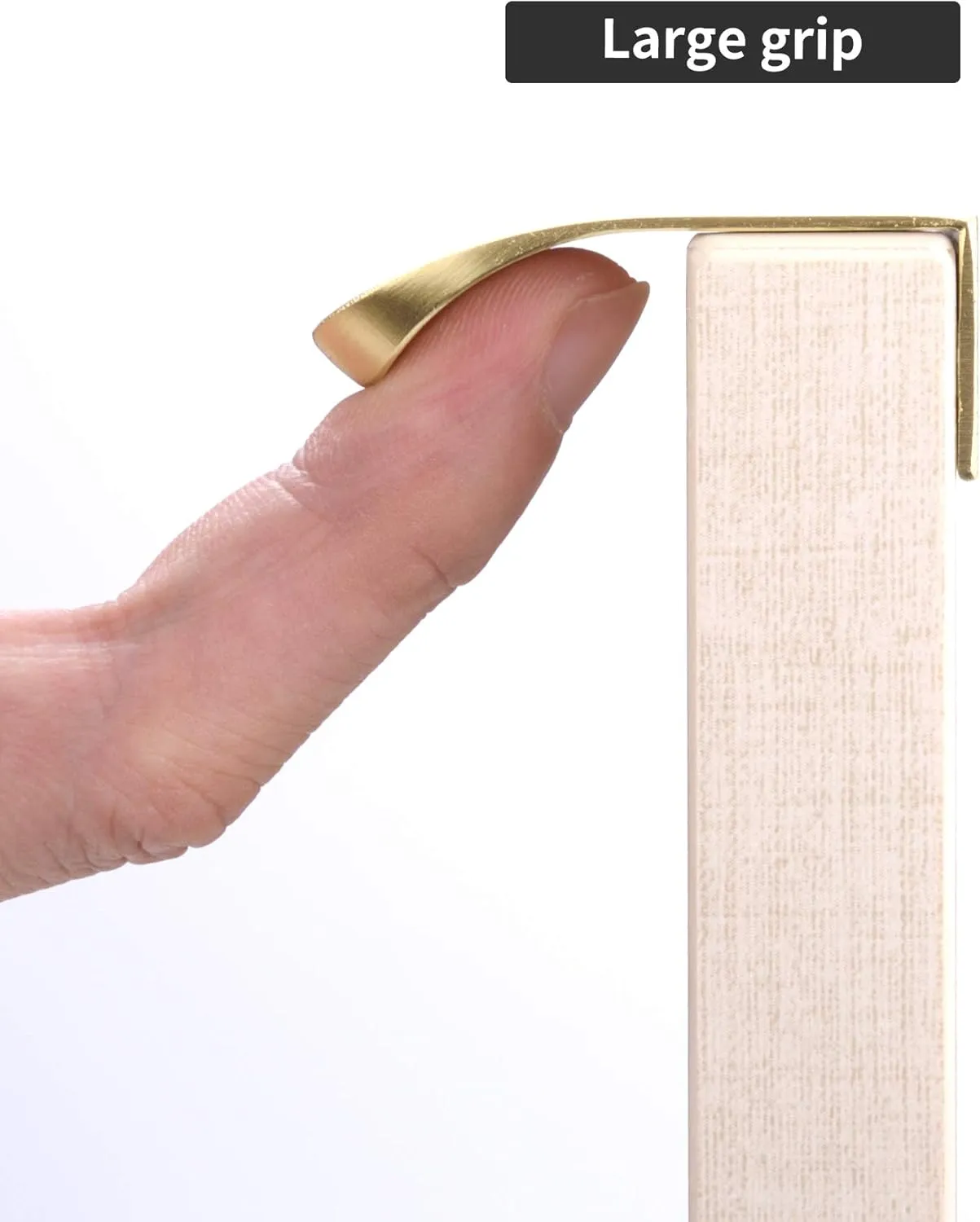 Satanga Edge Finger Tab pulls for Cabinets Kitchen Invisible Hardware Concealed Aluminum Flat Hidden Bar Pull Drawer Handles Pack of 5 Easy to Install 7.87inch 200mm Overall Length Brushed Brass