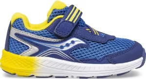 Saucony Ride 10 JR Running Shoe, Blue/Yellow, 5.5 Wide US Unisex Little_Kid