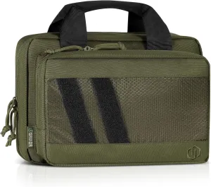 Savior Equipment Specialist Series Tactical Double Scoped Handgun Firearm Case Pistol Bag for Outdoor Hunting Shooting Range, Lockable Compartment, Additional Magazine Storage Slots