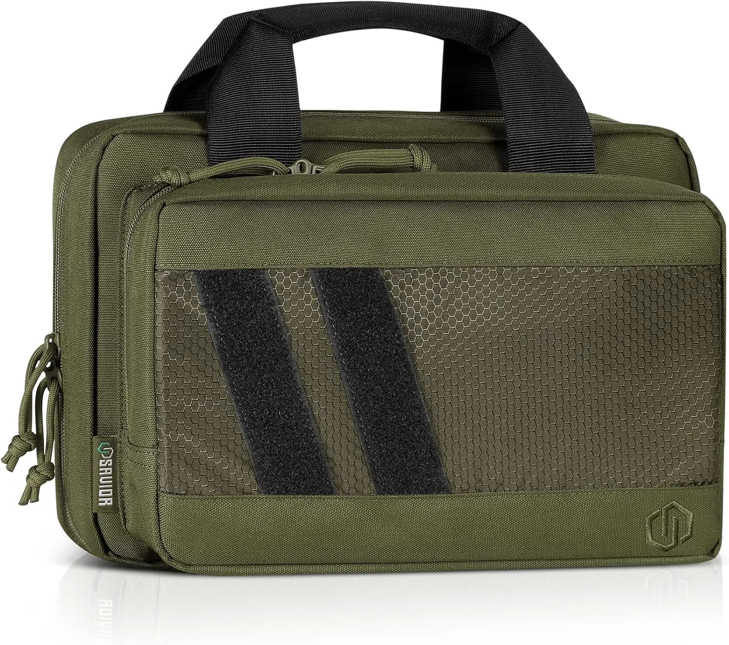 Savior Equipment Specialist Series Tactical Double Scoped Handgun Firearm Case Pistol Bag for Outdoor Hunting Shooting Range, Lockable Compartment, Additional Magazine Storage Slots