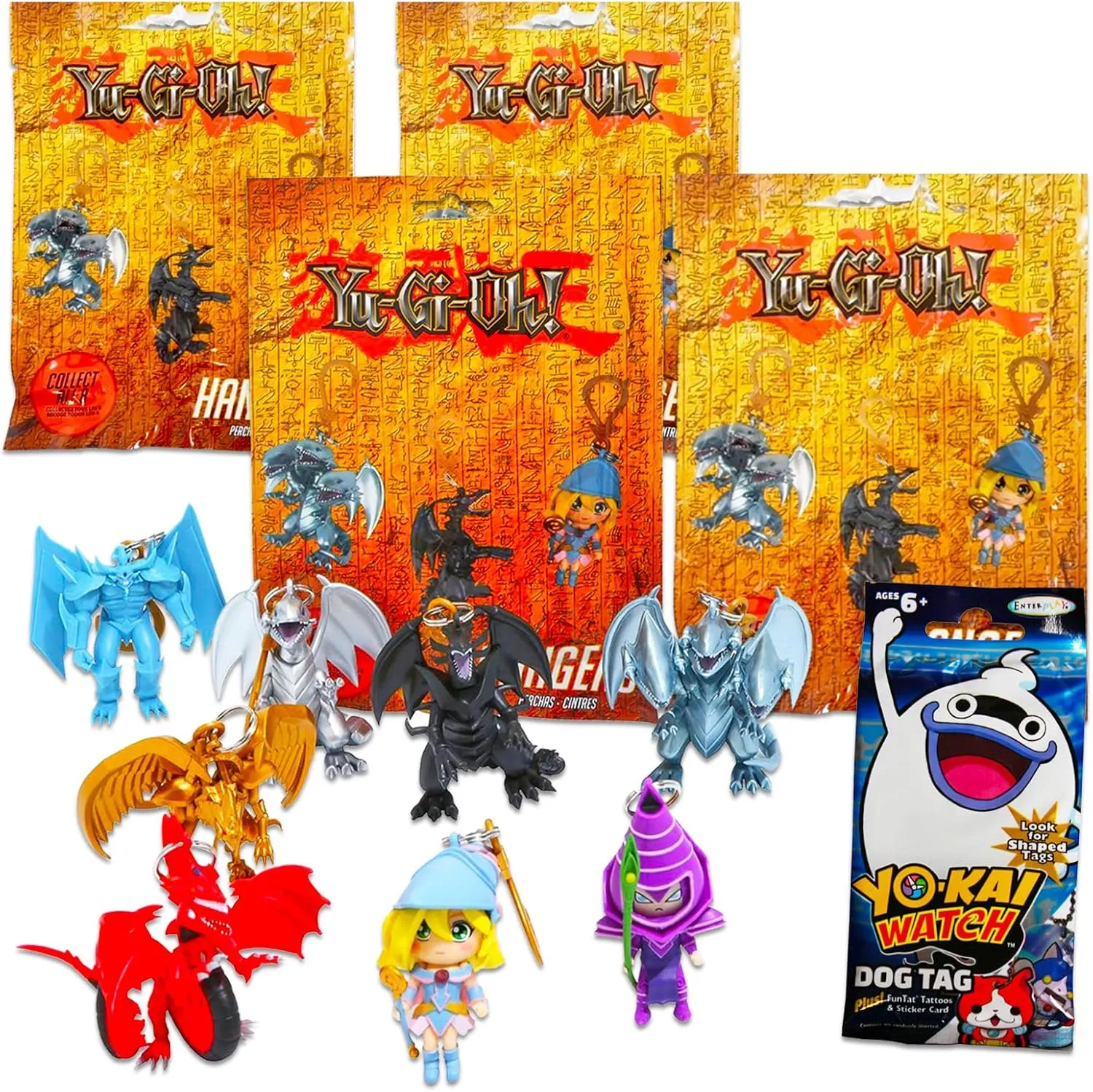 Screen Legends Yugi Figure Hanger Mystery Party Favors Set – Bundle with 4 Yugi Mystery Blind Bags and More | Mystery Toys for Kids