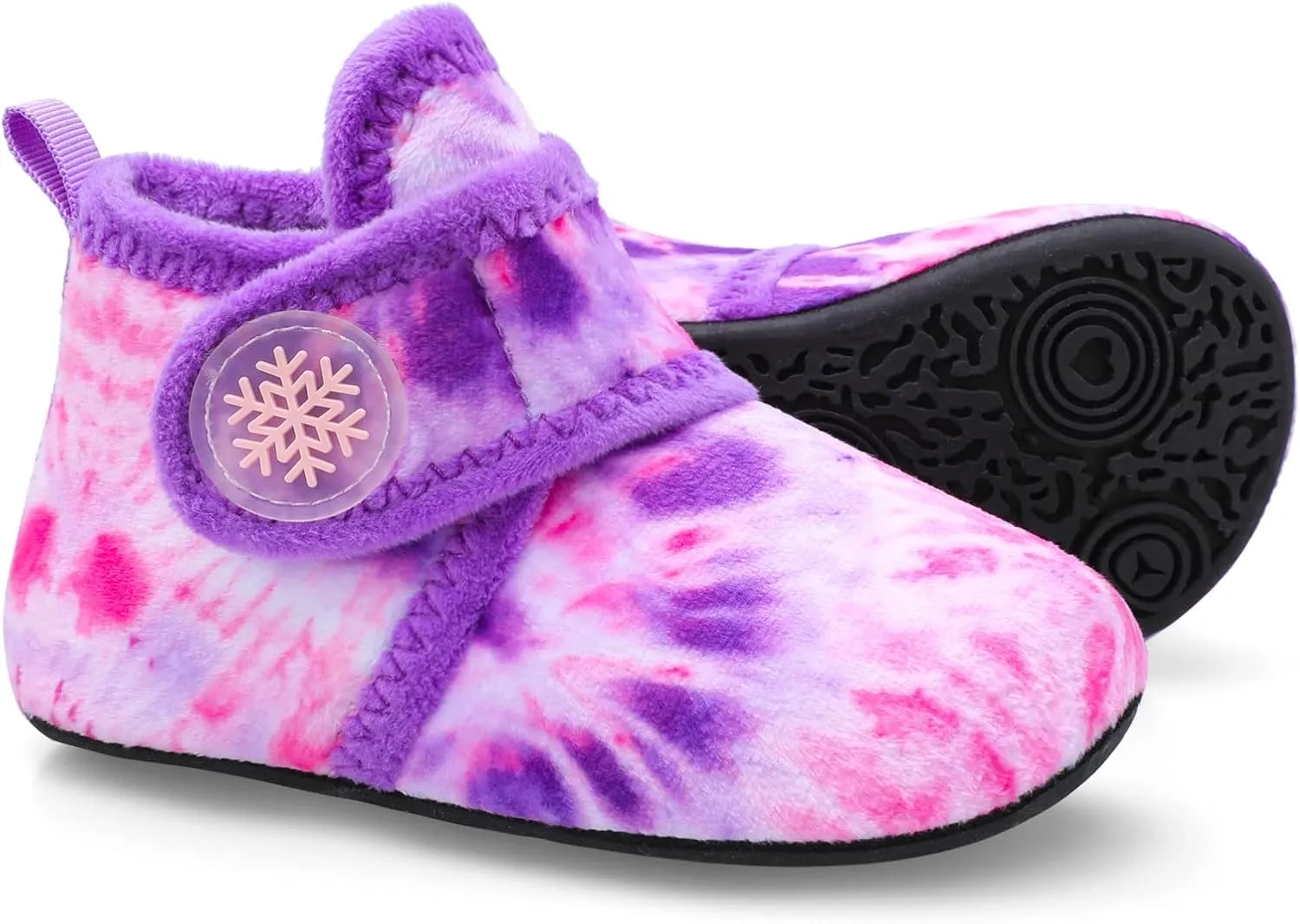 Scurtain Unisex Kids Toddler Slippers Socks Artificial Woolen Slippers with Non-slip Rubber Sole