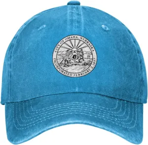 Seal of Omaha, Nebraska Baseball Cap for Men Women Adjustable Vintage Washed Cotton Dad Hat