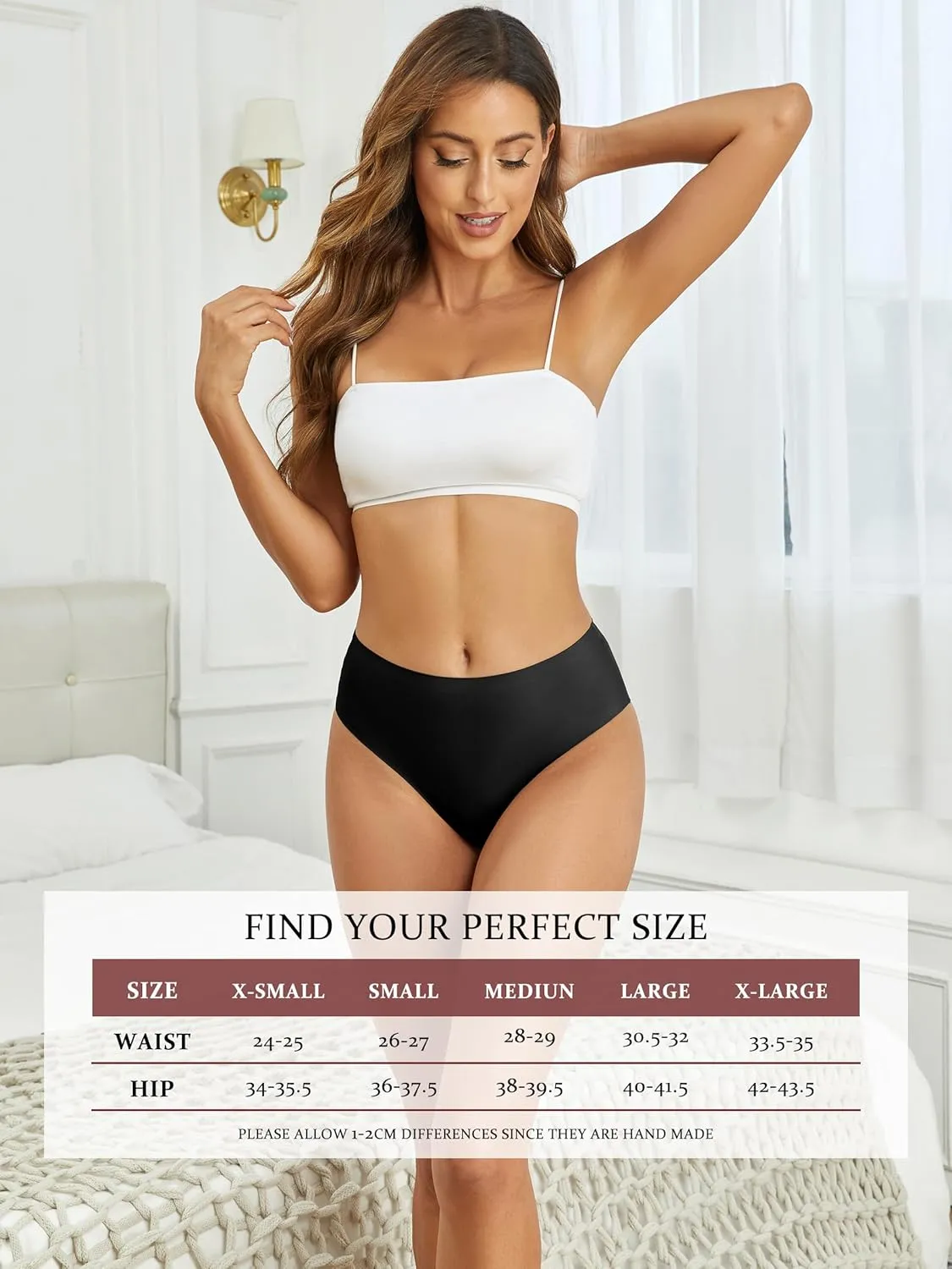 Seamless Womens Underwear No Show Bikini Panties Mid Rise Hi Cut Invisible Hipster Packs
