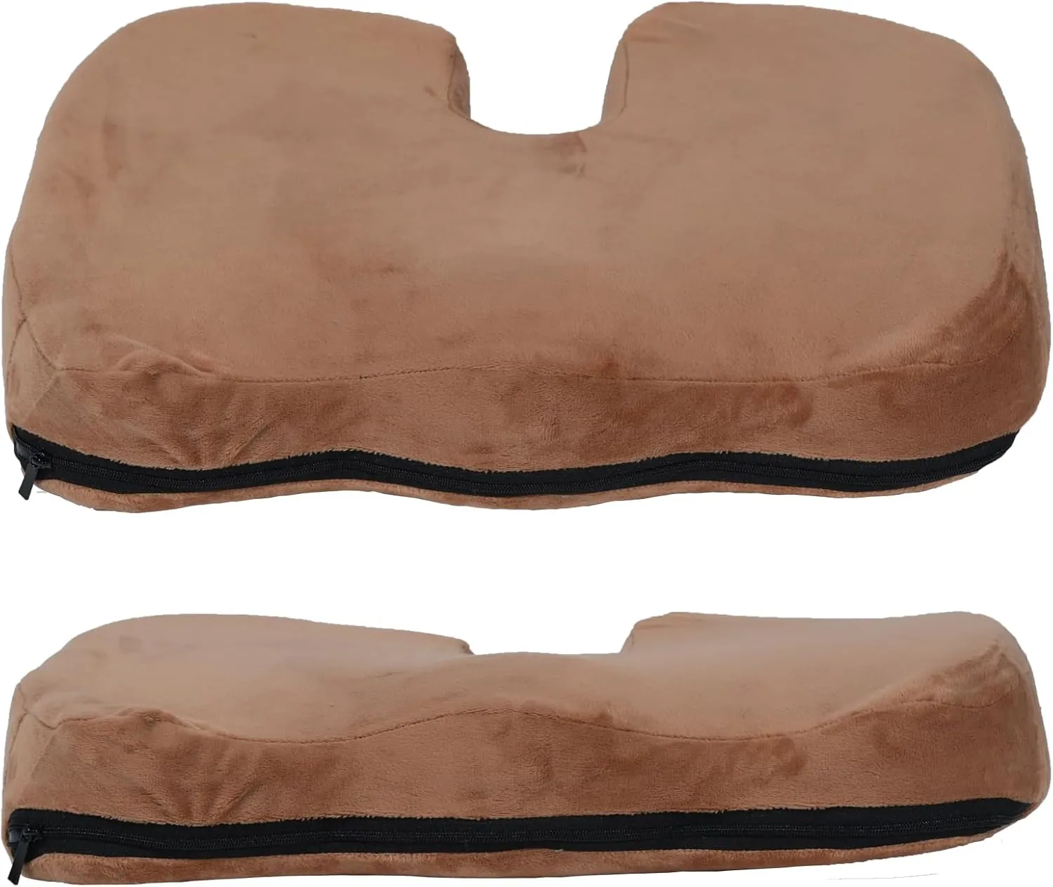 Seat Cushion Cover for ComfiLife Gel Enhanced Seat Cushion Soft Crystal Velvet Fabric Washable ComfiLife Cushion Protective Covers (Brown)